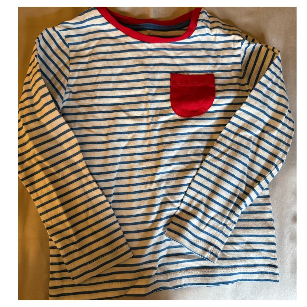Mini Boden Blue stripe shirt size 3-4